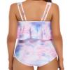 Edelqual Tankini Swimsuits for Women Plus Size Tummy Control Juniors Girls Cute Bathing Suit Two Piece Top Modest Full Coverage High Waisted Bikini Bottom(Purple 2XL) view 4