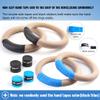 YOELVN Wooden Gymnastic Rings with Adjustable Number Suspension Trainer Straps 15ft Olympic Rings 32mm/28mm Heavy Duty 1543lbs/992lbs for Pull Up Bar Workout Rings Gym Indoor Outdoor Use view 3