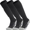 APTESOL Youth Soccer Socks Knee High Team Sport Cushion Sock Women Men Long Tube Cotton Athletic Compression Socks (3-Pair Black-A,X-Small) view 1