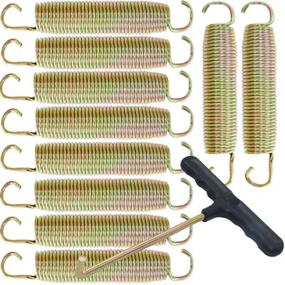 talyrui Trampoline Spring 5.5 inches, Pack of 10 Colorful Gold Springs, Replacement Springs, with T-Hooks