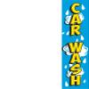 COBB PROMO Open Car Wash Advertising Rectangle Boomer Feather Flags Complete Kits with Three Flag Poles and Three Ground Spikes Blue Yellow view 4