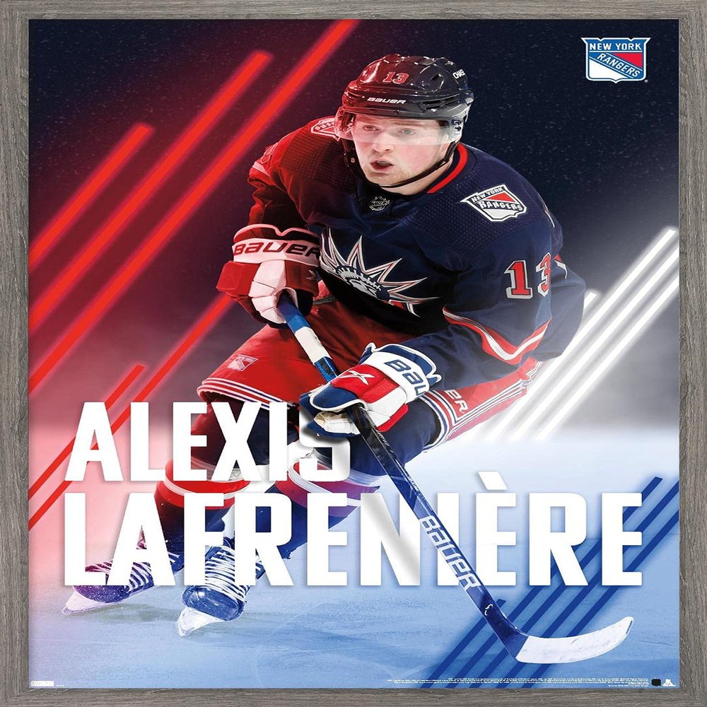 Trends International NHL New York Rangers - Alexis Lafrenire 20 Wall Poster, 22.4L x 14.7W, Barnwood Framed Version