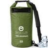 Enthusiast Gear Roll Top Insulated Backpack Cooler Dry Bag  Leak Proof, Collapsible, Waterproof Cooler with Padded Shoulder Strap - Perfect for Kayaking Fishing Beach Hiking -15L (Green) view 1