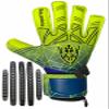 Keeperking Soccer Goalie Goalkeeper Gloves for Kids Boys Youth & Adult,Latex Strong Grip Palms with Removable Finger Spines Protection Children Football Gloves for Training/Match (7, Yellow-FS) view 2