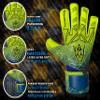 Keeperking Soccer Goalie Goalkeeper Gloves for Kids Boys Youth & Adult,Latex Strong Grip Palms with Removable Finger Spines Protection Children Football Gloves for Training/Match (7, Yellow-FS) view 4