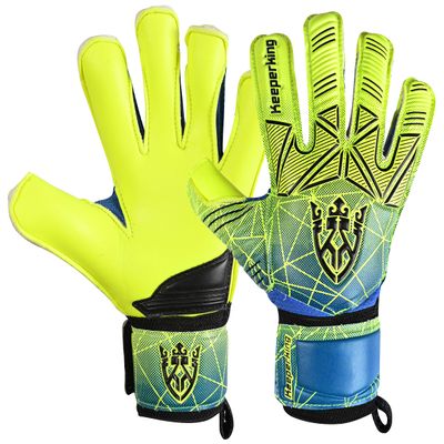 Keeperking Soccer Goalie Goalkeeper Gloves for Kids Boys Youth & Adult,Latex Strong Grip Palms with Removable Finger Spines Protection Children Football Gloves for Training/Match (8, Yellow-FS)