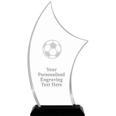 10.25" H Pinnacle Soccer Ball Acrylic Award - Personalized Presentation Trophy for Soccer Players, Teams or Coaches, Includes Free Laser Engraving Prime
