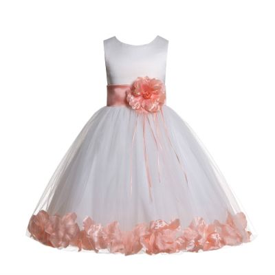 ekidsbridal Rose Petals Ivory Flower Girl Dress Birthday Girl Dresses Reception Dress 007ss S