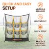 ACELETIQS 9 Hole Pitching Net with Strike Zone for Baseball Pitching Target (Standard & 3X Adjustable Heights)  Portable Pitcher Training Equipment, Heavy-Duty Frame [Rubber+Base+U Stakes Included] view 3