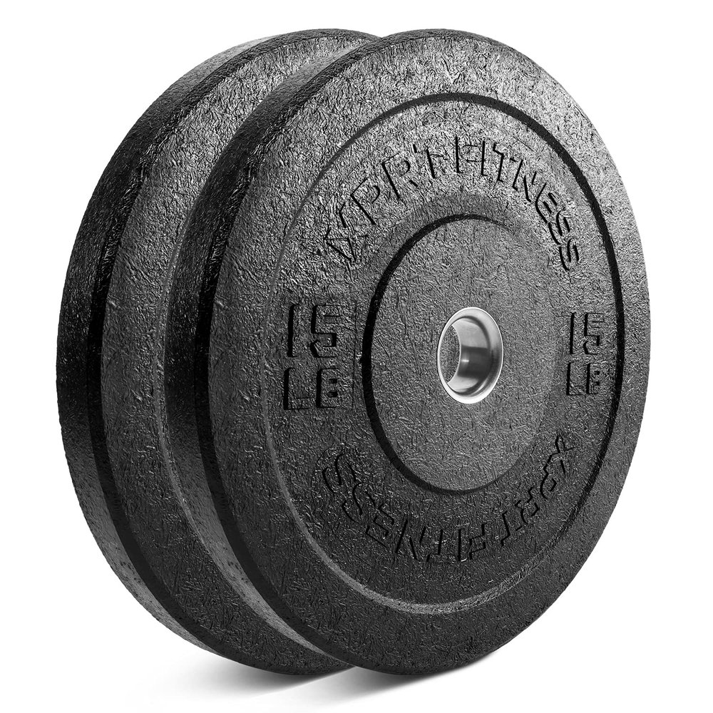 XPRT Fitness Olympic Crumb Bumper Plates 10/15/25/35/45 lb (15lb Pair)