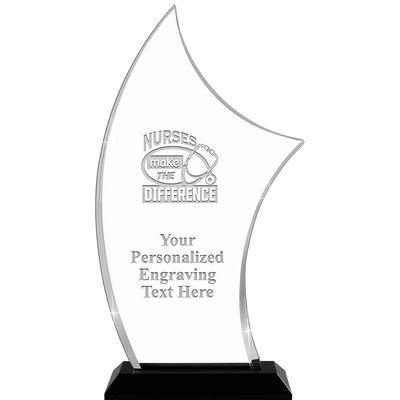 10.25" H Pinnacle Nurses Make The Difference Acrylic Award - Personalized Presentation Trophy for Nursing, Includes Free Laser Engraving Prime