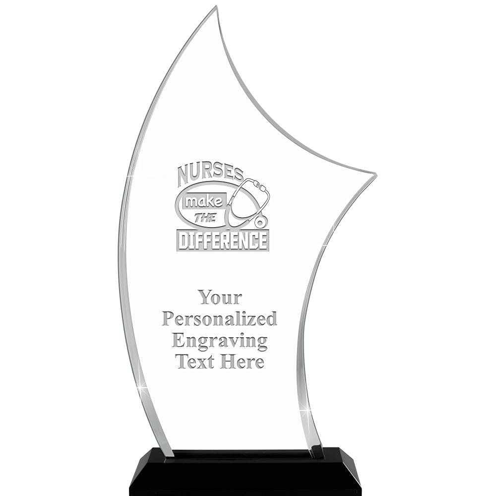 10.25" H Pinnacle Nurses Make The Difference Acrylic Award - Personalized Presentation Trophy for Nursing, Includes Free Laser Engraving Prime