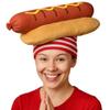 ArtCreativity Funny Hot Dog Hat, Fun Fast Food Hotdog Hat for Adults, Soft Plush Costume Accessory, Pizza Party Supplies Decorations, One Size Fits Most for Halloween view 1