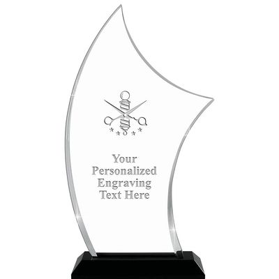 11.25" H Pinnacle Barber Acrylic Award - Customized Presentation Trophy for Barber Shop Barber's Pole, Includes Personalized Laser Engraving Prime