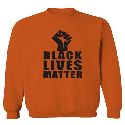 0011. Black Lives Matter Resist JUNEENTH Men's Crewneck Sweatshirt (Orange Medium)