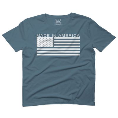 0010. Patriotic American Proud Made in USA United States America Flag Military Patriotic Style for Men T Shirt (Indigo 2X-Large)