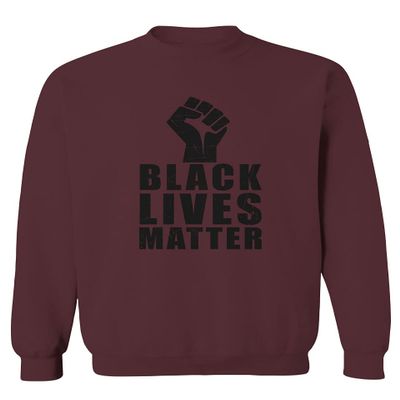 0011. Black Lives Matter Resist JUNEENTH Men's Crewneck Sweatshirt (Maroon Small)