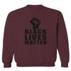 0011. Black Lives Matter Resist JUNEENTH Men's Crewneck Sweatshirt (Maroon Small) view 1