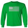 0010. Patriotic American Proud Made in USA United States America Flag Military Patriotic Style Men's Long Sleeve t Shirt (Irish Green Small) view 1