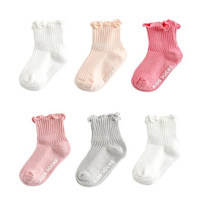 Zumou Toddler Anti Slip Non Skid Socks Baby Little Girls Frilly Ruffle 6 Pairs (0-12 Months, Frilly 6 Pairs)
