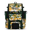Boombah Superpack Bat Pack - Backpack Version (no wheels) - Holds 4 Bats - Camo Dark Green/Gold - For Baseball or Softball view 1