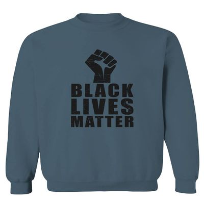 0011. Black Lives Matter Resist JUNEENTH Men's Crewneck Sweatshirt (Indigo Blue Large)