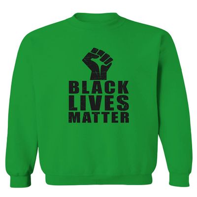 0011. Black Lives Matter Resist JUNEENTH Men's Crewneck Sweatshirt (Irish Green Medium)