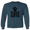 0011. Black Lives Matter Resist JUNEENTH Men's Long Sleeve t Shirt (Indigo Blue 2X Large) view 1