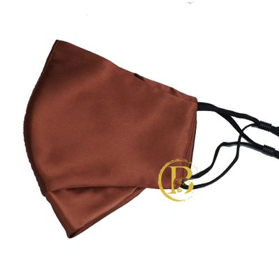 Luxury Silk Masks 100% Mulberry Silk Face Masks with Nose Wire and Guard for Everyday - Masquerade Ball Party - Formal - Prom (Nude Brown)