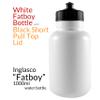 Inglasco Sher-Wood, White 1000ml Fatboy Sports Water Bottle, with Black Short Pull Top Lid view 2