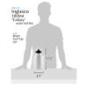 Inglasco Sher-Wood, White 1000ml Fatboy Sports Water Bottle, with Black Short Pull Top Lid view 3