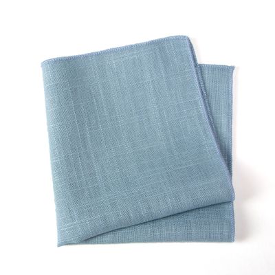 Spring Notion Linen Blend Handkerchief Hanky Pocket Squares for Boys, Steel Blue