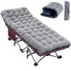 Slsy Folding Camping Cot for Adults with Pad, Padded Portable Sleeping Cots, Camp Bed with Carry Bag for Outdoor Travel, Beach, Hiking view 1