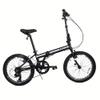 ZiZZO Campo 20 inch Folding Bike with 7-Speed, Adjustable Stem, Light Weight Frame (Black) view 1