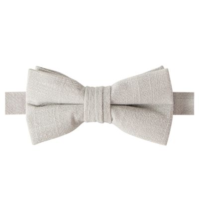 Spring Notion Boys' Linen Blend Bow Tie, Grey Small