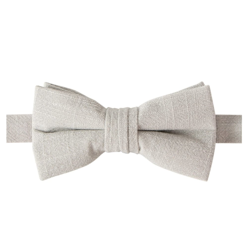 Spring Notion Boys' Linen Blend Bow Tie, Grey Small