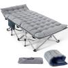 Slsy Folding Camping Cot for Adults with Pad, Padded Portable Sleeping Cots, Camp Bed with Carry Bag for Outdoor Travel, Beach, Hiking view 1