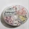 6 DZN - #10 Barbless Hook - BH Rubber Grub Worm with Box - Mixed Pearl Colors view 1