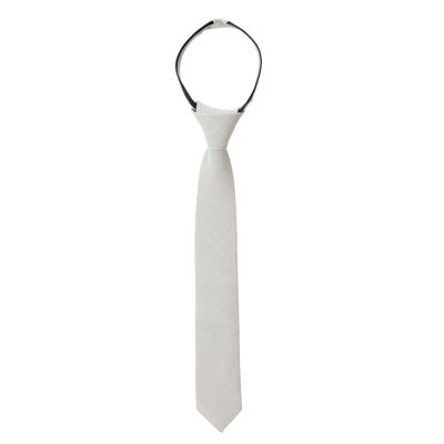Spring Notion Boys' Linen Blend Zipper Necktie Grey Small