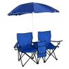 Premium WIsh Outlet Foldable Picnic Beach Camping Double Chair+Umbrella Table Cooler Fishing Fold Up view 1