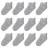 HYzgb Baby Socks 12-24 Months 12 Pairs Toddler Socks 1T 2T 3T with Non Skid Grips for Toddler Baby Boys Girls 1-2-3 Years Old Ideal Gift Ankle Socks (Grey) view 1