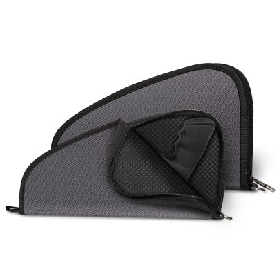 FINPAC Pistol Rug Case, Tactical Firearm Cover Soft Gun Storage Pouch with D-Ring & Padded Lining for Compact and Full-Size Handguns - [Only ONE Pistol Case] -Large/Gray