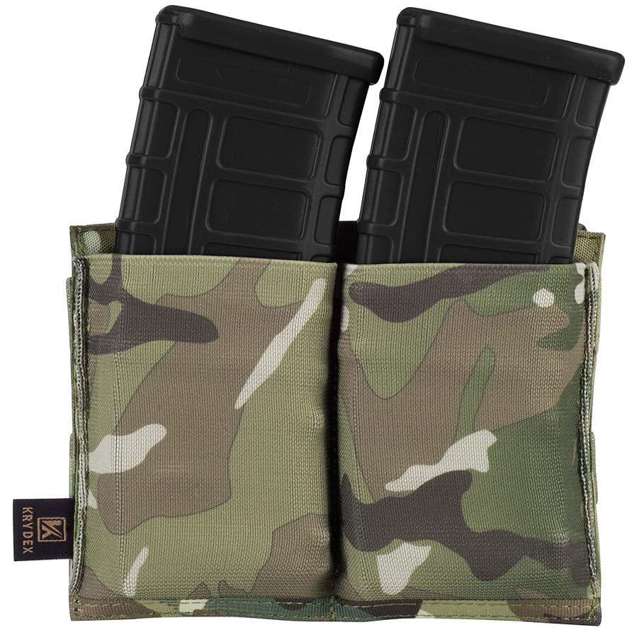 KRYDEX Molle 5.56mm Single/Double/Triple Magazine Pouch Speed Mag Pouches for .223 5.56 Magazine (MC-Double Pouches)