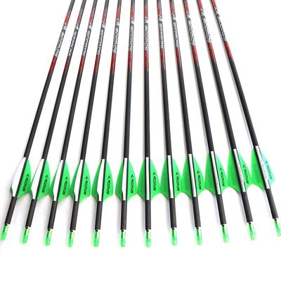 24pc ID 4.2mm .165" Custom Length 22-32 Inch Carbon Arrows Spine 300 350 400 500 600 700 800 900 1000 1100 1300 1500 1800 Target Practice & Hunting Arrow Rotatable Nock for Recurve Bow Compound Bow