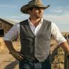 COOFANDY Men's Western Vest Suede Cowboy Vest Casual Slim Fit Waistcoat view 2