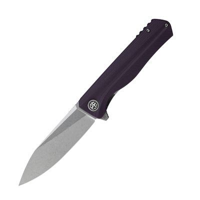 Petrified fish G10 handle D2 steel blade 2CR13 liner ball bearing flipper folding knife camping hunting EDC pocket tool PF818 (Purple, Stonewash)