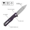 Petrified fish G10 handle D2 steel blade 2CR13 liner ball bearing flipper folding knife camping hunting EDC pocket tool PF818 (Purple, Stonewash) view 2