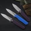 Petrified fish G10 handle D2 steel blade 2CR13 liner ball bearing flipper folding knife camping hunting EDC pocket tool PF818 (Green, Satin) view 4