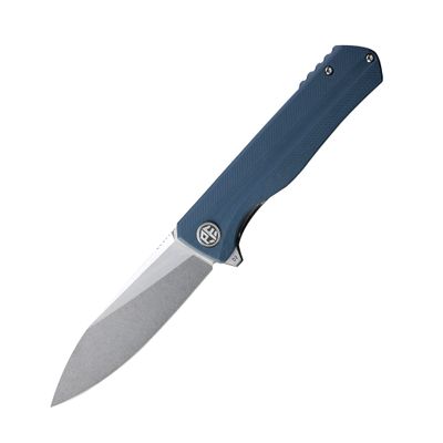 Petrified fish G10 handle D2 steel blade 2CR13 liner ball bearing flipper folding knife camping hunting EDC pocket tool PF818 (Gray, Stonewash)