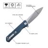 Petrified fish G10 handle D2 steel blade 2CR13 liner ball bearing flipper folding knife camping hunting EDC pocket tool PF818 (Gray, Stonewash) view 2